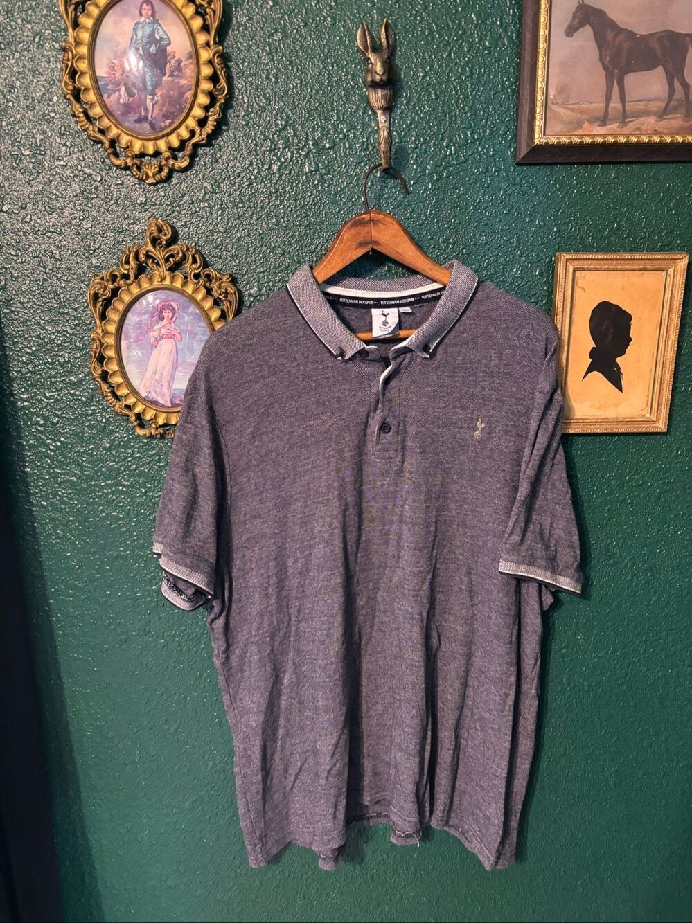 Tottenham Hotspur Short Sleeve Polo Shirt, Men's Size XL Blue